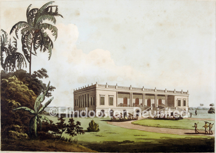 /data/Original Prints/Noteable Artists and Works/FELICITY HALL LATE THE RESIDENCE OF THE HONBLE DAVID ANSTRUTHER NEAR MOORSHEDABAD BENGAL.jpg